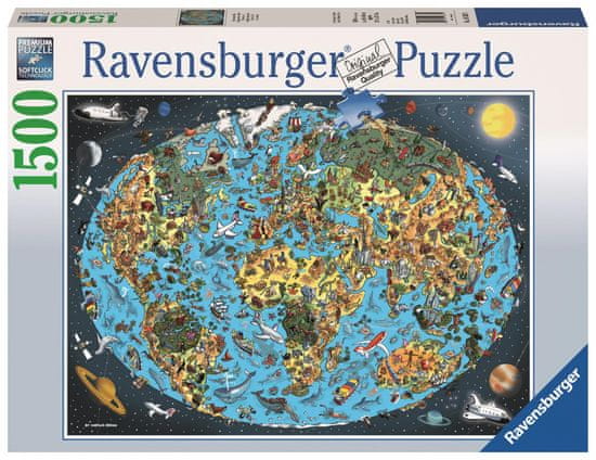 Ravensburger puzzle Nacrtana Zemlja, 1500 komada