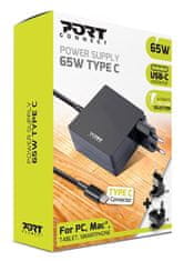 Port Designs kabel za napajanje USB tip C, EU + UK