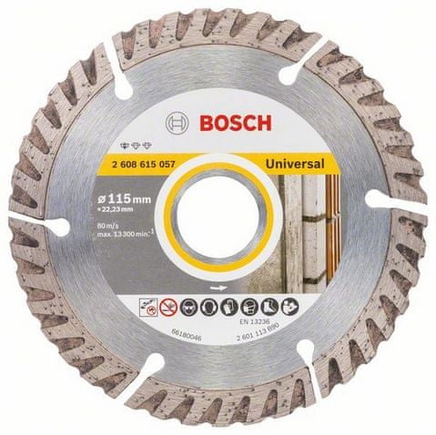 Bosch dijamantni disk za rezanje Standard for Universal, 115 × 22,23 mm