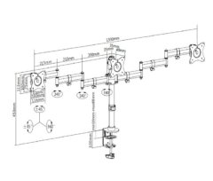 VonHaus nosač za tri monitora, do 68,58 cm