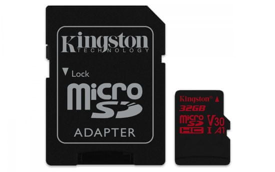 Kingston memorijska kartica 32GB Canvas React micro SDHC UHS-I V+, adapter