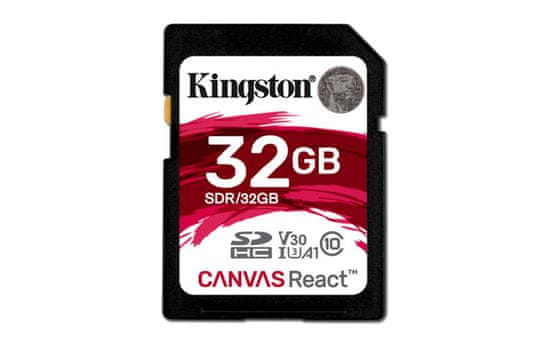 Kingston memorijska kartica 32GB, Canvas React SDHC UHS-I V30