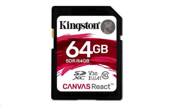 Kingston memorijska kartica 64GB, Canvas React SDXC UHS-I V30