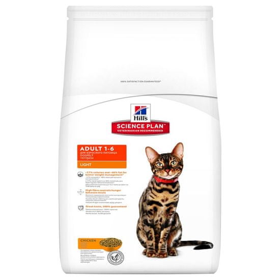 Hill's Feline Adult Light hrana za mačke, piletina, 10 kg