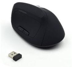 Ewent bežični optički miš Ergonomic Vertical, USB, crni
