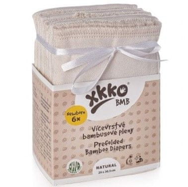 XKKO višeslojna bambusova pelena Natural, Newborn (6 komada)