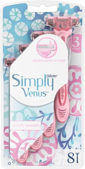 Gillette britvice za žene Simply Venus 3, 8 komada