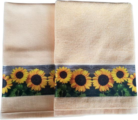 Framsohn Set kuchyňského ručníku a utěrky, Sunflowers