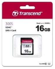 Transcend SDHC memorijska kartica 300S, 16 GB, 95/45 MB/s, C10, UHS-I U3, V30