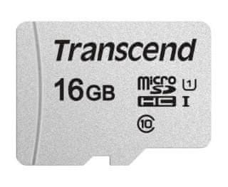 Transcend microSDHC memorijska kartica 300S, 16 GB, 95/45 MB/s, C10, UHS-I U3, V30