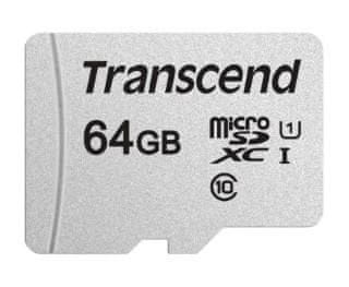 Transcend microSDXC memorijska kartica 300S, 64 GB, 95/45 MB/s, C10, UHS-I U3, V30