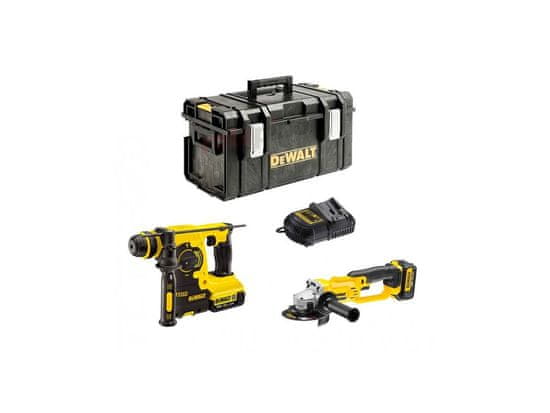 DeWalt set akumulatorski kombinirani čekić 18 V + akumulatorska kutna brusilica 18 V (DCK271M2)