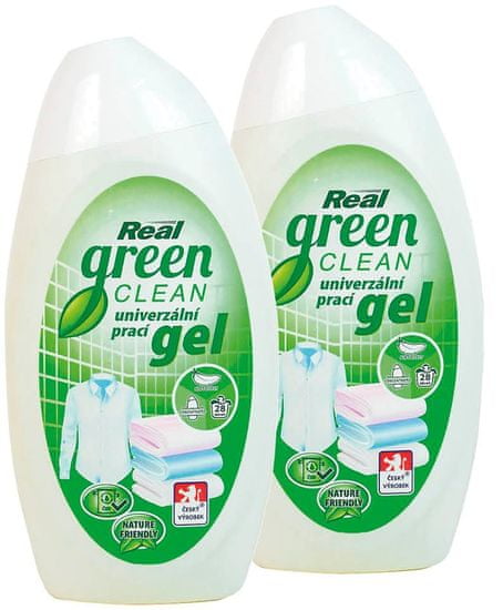 Real gel za pranje rublja Green Clean, 2 x 1 l