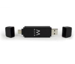 Ewent čitač kartica, USB 3.0, kompaktan, USB-C i USB-A