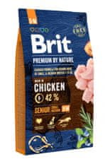 Brit hrana za pse Premium By Nature Senior, S+M, piletina, 8 kg