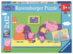 Ravensburger slagalica Pepa Pig cijela obitelj, 2x12 komada