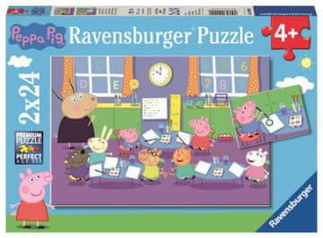 Ravensburger Pepa Pig u školi slagalica, 2 x 24 komada