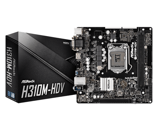 ASRock matična ploča H310M-HDV, DDR4, SATA3, USB3.1 Gen2, 1151, mATX