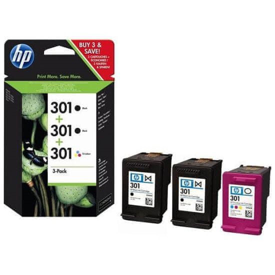 HP komplet tinti 301, 2 x crna, 1 x boja