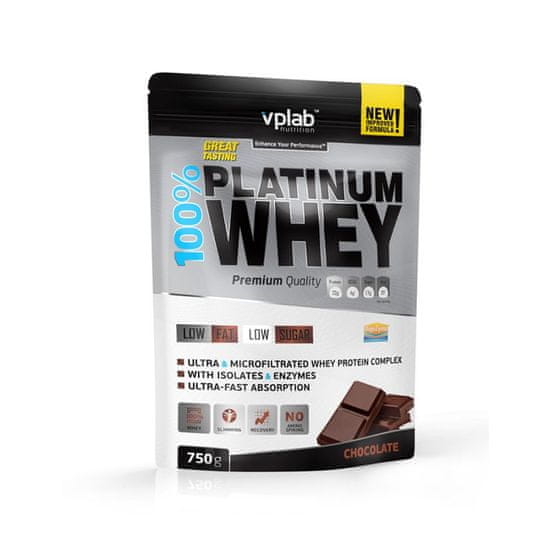 VPLAB proteinski izolat i koncentrat surutke 100% Platinum Whey, čokolada, 750 g