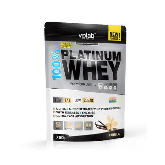 VPLAB proteinski izolat i koncentrat surutke 100% Platinum Whey, vanilija, 750 g