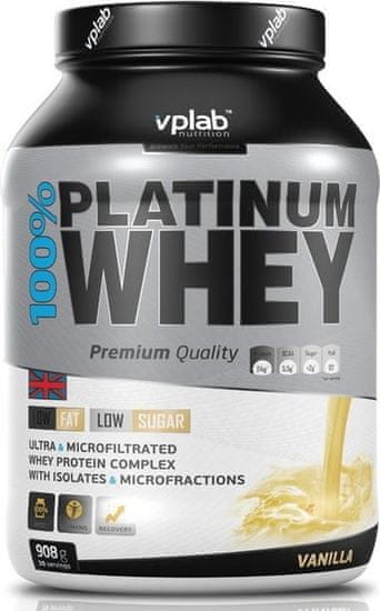 VPLAB proteinski izolat i koncentrat surutke 100% Platinum Whey, vanilija, 908 g