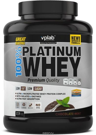 VPLAB proteinski izolat i koncentrat surutke 100% Platinum Whey, čokolada-menta, 2300 g