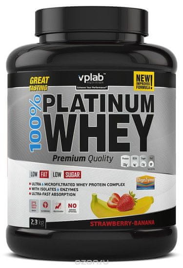 VPLAB proteinski izolat i koncentrat sirutke 100% Platinum Whey, jagoda-banana, 2300 g