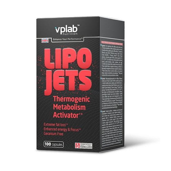 VPLAB masno otapalo LipoJets, Thermogenic Metabolism Activator, 100 kapsula