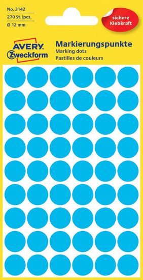 Avery Zweckform okrugle markirne etikete 3142, 12 mm, 270 komada, plave