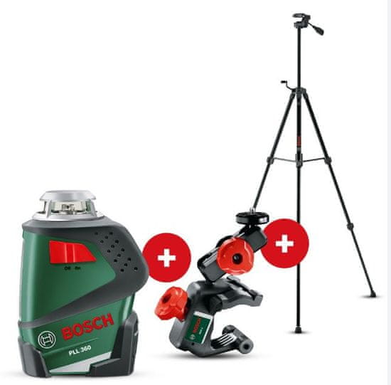 Bosch linijski laser PLL 360 + stalak TT 150 + univerzalni držač MM 2 (0603663006)