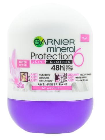 Garnier dezodorans Mineral Protection 6 Cotton Fresh Roll-on, 50 ml
