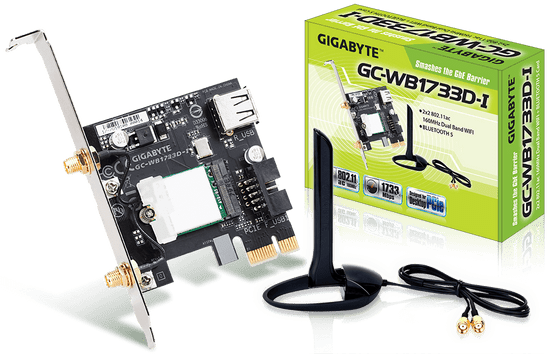 Gigabyte PCIe mrežna kartica GC-WB1733D-I, Wi-Fi AC + Bluetooth 5