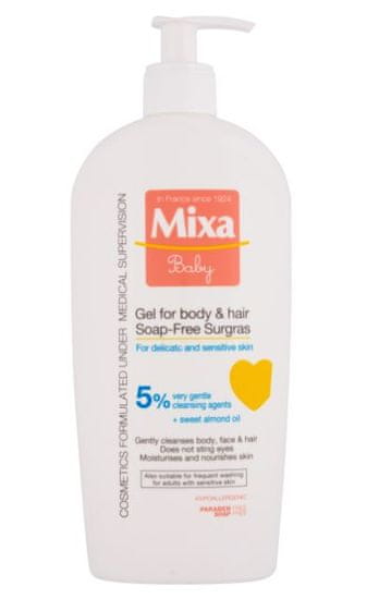 Mixa gel za kupanje bez sapuna Baby, za kosu i tijelo, 400 ml