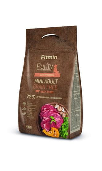 Fitmin hrana za pse Dog Purity Grain Free Adult Mini, govedina, 4 kg