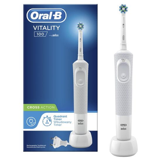 Oral-B električna četkica za zube Vitality 100 CrossAction, bijela
