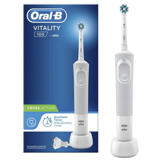 Oral-B električna četkica za zube Vitality 100 CrossAction, bijela