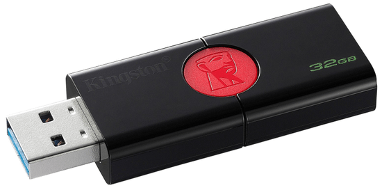Kingston USB disk 32GB DT106, 3.1/3.0, crno-crveni, klizni priključak (DT106/32GB)