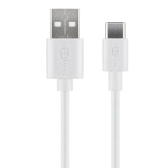 Goobay USB-C kabel za punjenje i povezivanje, 1m, bijela