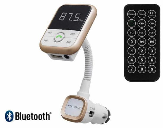 Blow FM odašiljač 74-142, 3v1, Bluetooth + punjač + handsfree telefoniranje, bijeli