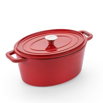 Rosmarino Blacksmith ovalni lonac s poklopcem, lijevano željezo, crvena