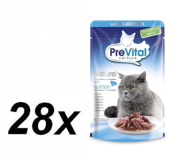 PreVital hrana za odrasle mačke Naturel, losos, 24 x 85 g