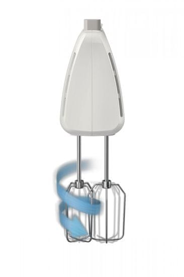 Batteur Sur Socle Philips HR 3705/00 - Moteur 300W, 5 Vitesses + Turbo, Fouet Et Crochet Inox