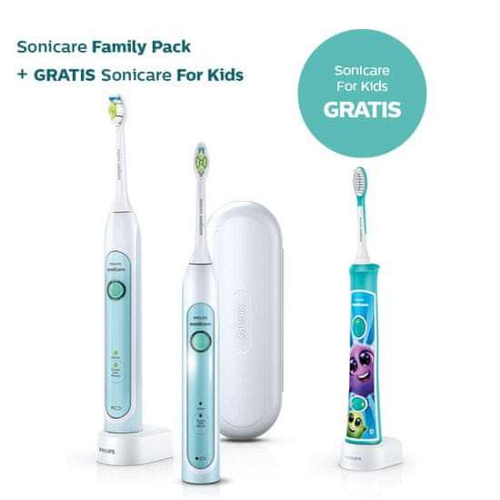 Philips Sonicare obiteljski set električnih četki Healthy White Duo HX6732/37 + Kids HX6322/04