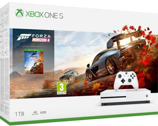 Microsoft igrača konzola Xbox One S, 1TB, bijela + igra Forza Horizon 4