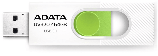 AData UV320 USB memorijski stick, 64 GB, bijelo-zeleni