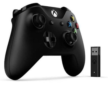 bežični kontroler za Xbox One, crni + USB adapter za Windows 10