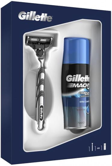 Gillette poklon komplet britvica Mach3 + gel za brijanje Extra Comfort