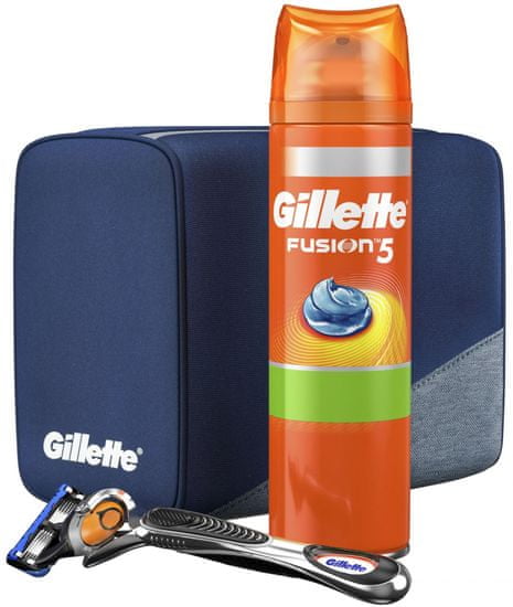 Gillette britvica Fusion5 ProGlide + Sensitive gel za brijanje + torba