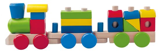 Woody drvena igračka lokomotiva s vagonima i dodacima